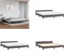 VidaXL Bedframe met hoofdbord kunstleer grijs 160x200 cm Bedframe Met Hoofdbord Bedframes Met Hoofdborden Bedframe Bed - Thumbnail 2