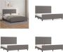 VidaXL Bedframe met hoofdbord kunstleer grijs 160x200 cm Bedframe Met Hoofdbord Bedframes Met Hoofdborden Bedframe Bed - Thumbnail 1