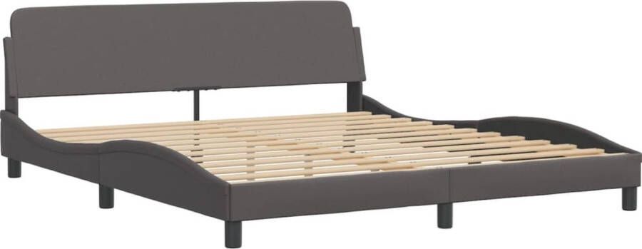 VidaXL -Bedframe-met-hoofdbord-kunstleer-grijs-180x200-cm - Foto 5