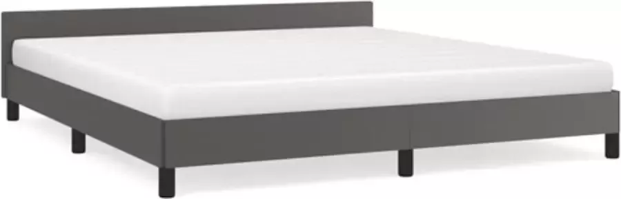 VidaXL Bedframe met hoofdeinde zonder matras 180x200 cm grijs - Foto 3