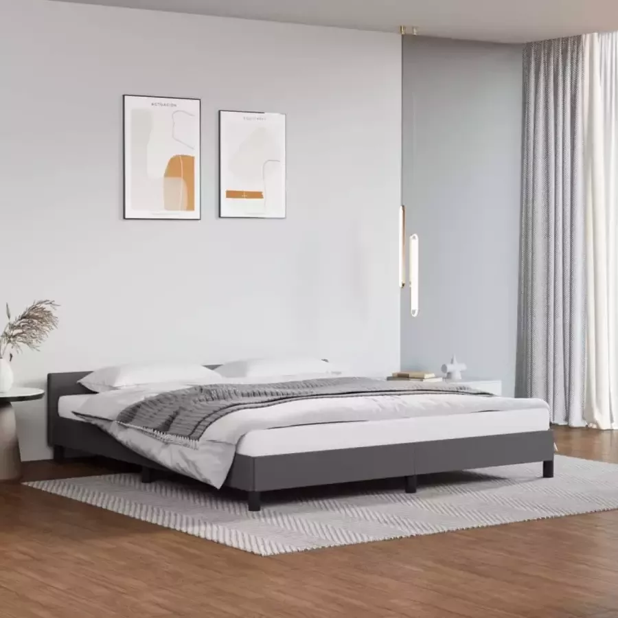 VidaXL Bedframe met hoofdeinde zonder matras 180x200 cm grijs