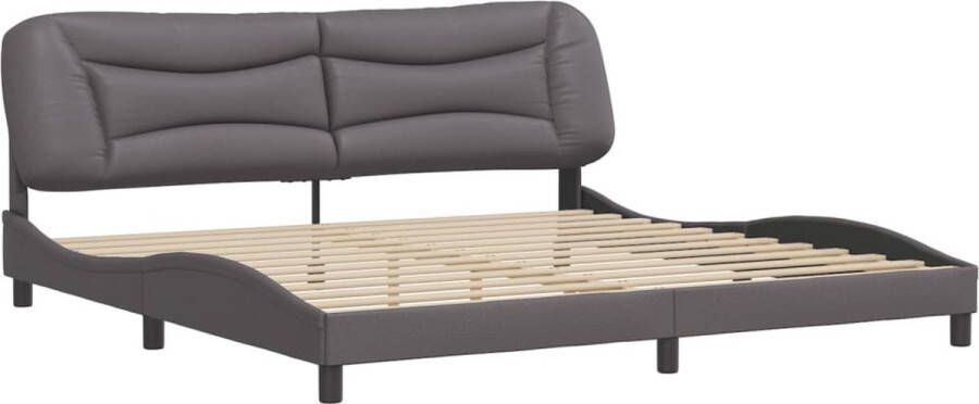 VidaXL Bedframe zonder matras Zadar kunstleer grijs 200x200 cm - Foto 5