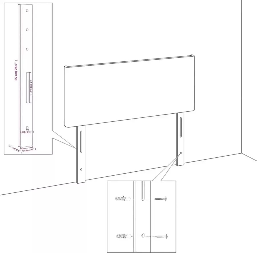 VidaXL -Bedframe-met-hoofdbord-kunstleer-grijs-80x200-cm - Foto 3