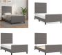 VidaXL Bedframe met hoofdbord kunstleer grijs 80x200 cm Bedframe Bedframes Bed Slaapmeubel - Thumbnail 1