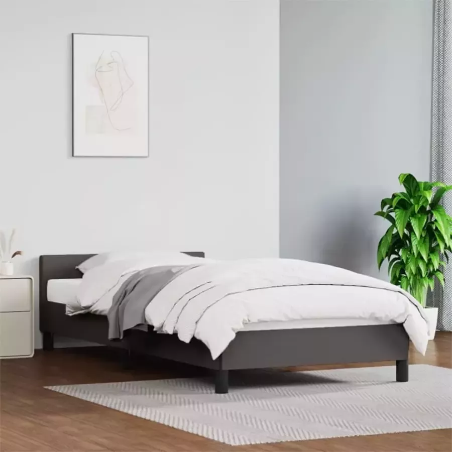 VIDAXL Bedframe met hoofdeinde zonder matras 90x200 cm grijs