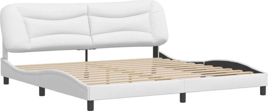 VidaXL Bedframe zonder matras Hvar kunstleer wit 200x200 cm - Foto 3