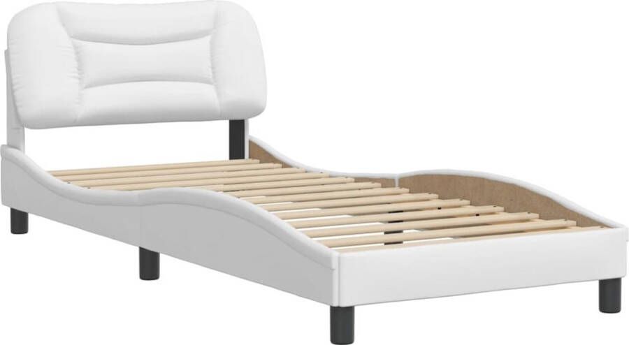 VidaXL Bedframe zonder matras Hvar kunstleer wit 90x190 cm - Foto 4