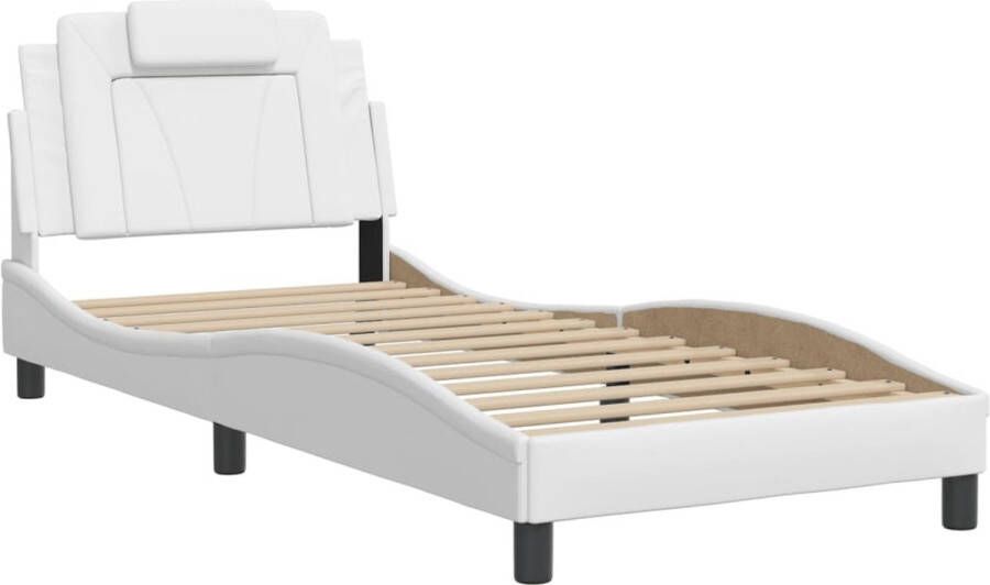 VidaXL Bedframe Viana zonder matras kunstleer wit 90x190 cm - Foto 5