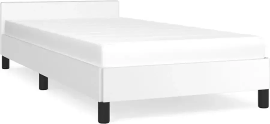 VidaXL Bedframe met hoofdeinde zonder matras 90x190 cm wit - Foto 3