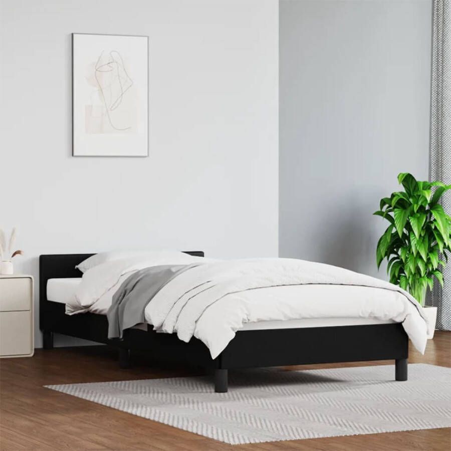 VidaXL Bedframe met hoofdeinde zonder matras 100x200 cm zwart