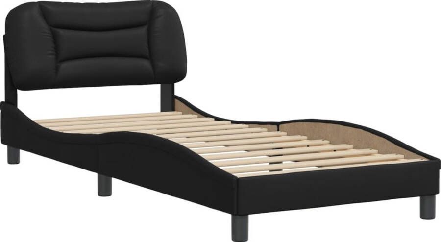 VidaXL Bedframe zonder matras Hvar kunstleer zwart 90x200 cm - Foto 4