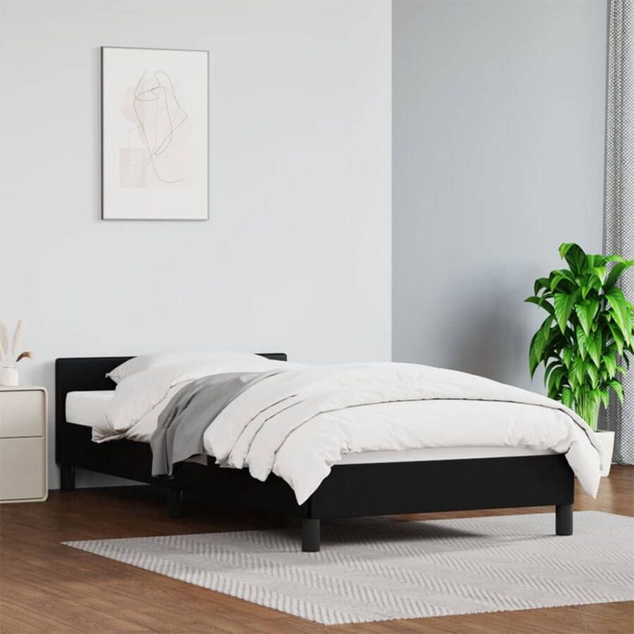 VidaXL Bedframe met hoofdeinde zonder matras 90x200 cm zwart