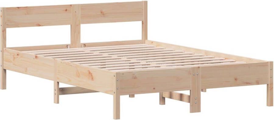 VidaXL -Bedframe-met-hoofdbord-massief-grenenhout-160x200-cm - Foto 3