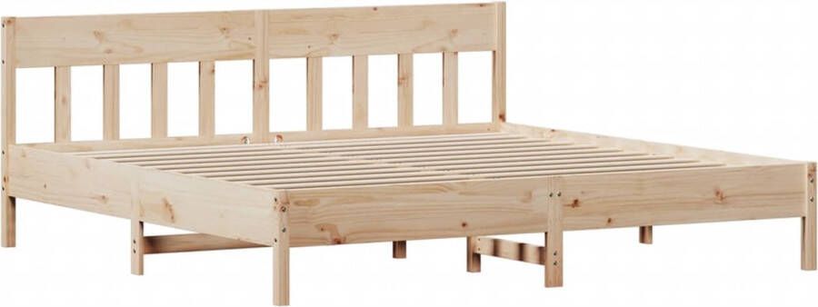 VidaXL -Bedframe-met-hoofdbord-massief-grenenhout-200x200-cm - Foto 3