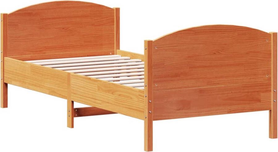 VidaXL -Bedframe-met-hoofdbord-massief-grenenhout-wasbruin-100x200-cm - Foto 4