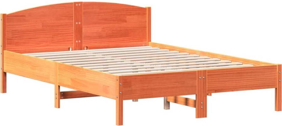 VidaXL -Bedframe-met-hoofdbord-massief-grenenhout-wasbruin-160x200-cm - Foto 3