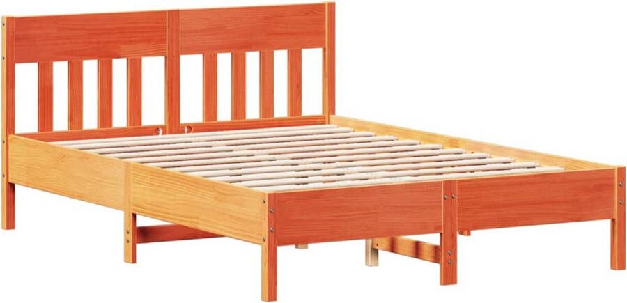 VidaXL -Bedframe-met-hoofdbord-massief-grenenhout-wasbruin-160x200-cm - Foto 3