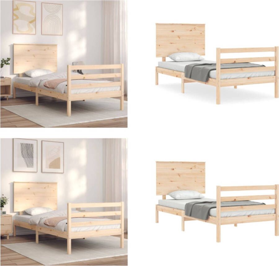 VidaXL Bedframe zonder matras massief grenenhout 100x200 cm Bedframe Bedframes Bed Eenpersoonsbed - Foto 9