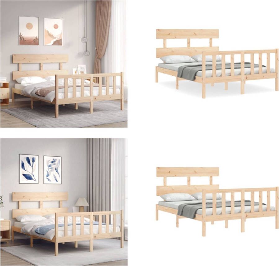VidaXL Bedframe zonder matras massief grenenhout 120x200 cm Bedframe Bedframes Bed Tweepersoonsbed - Foto 4