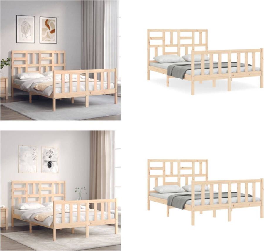 VidaXL Bedframe zonder matras massief grenenhout 120x200 cm Bedframe Bedframes Bed Tweepersoonsbed - Foto 2