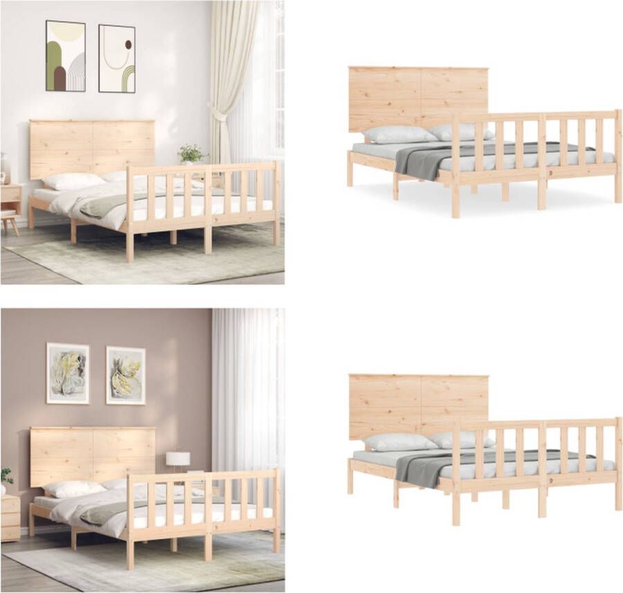 VidaXL Bedframe zonder matras massief grenenhout 120x200 cm Bedframe Bedframes Bed Tweepersoonsbed