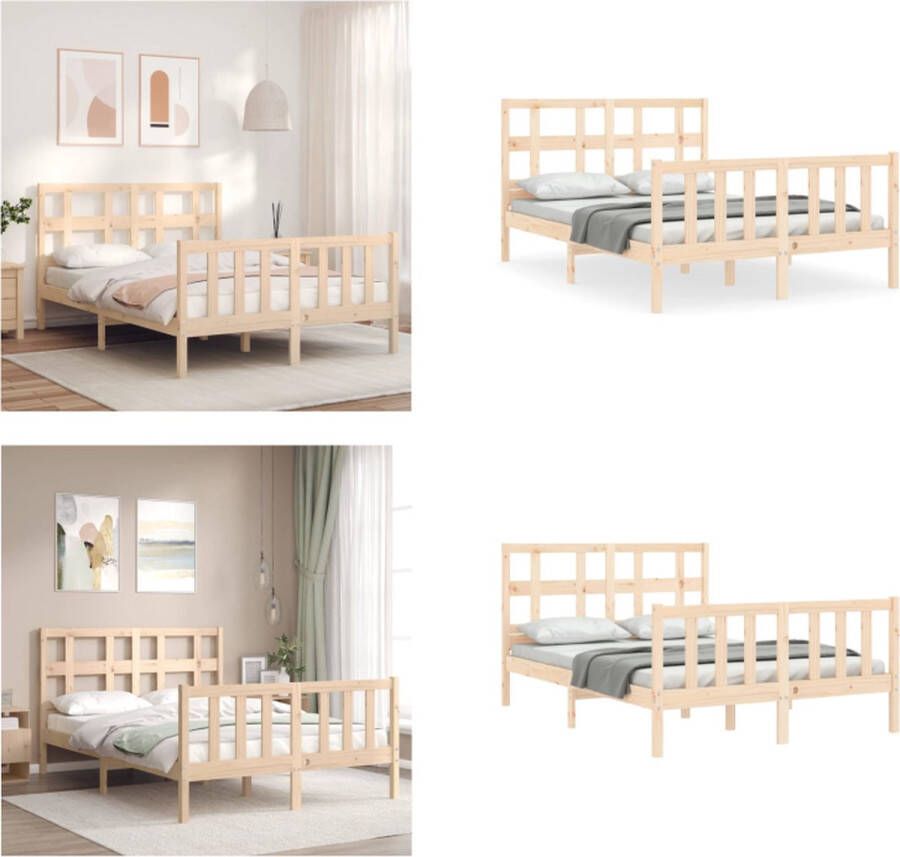 VidaXL Bedframe zonder matras massief grenenhout 120x200 cm Bedframe Bedframes Bed Tweepersoonsbed - Foto 2
