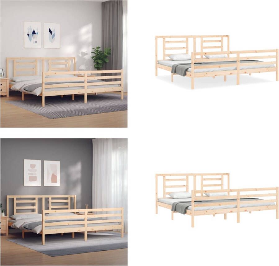 VidaXL Bedframe zonder matras massief grenenhout 200x200 cm Bedframe Bedframes Bed Tweepersoonsbed - Foto 11