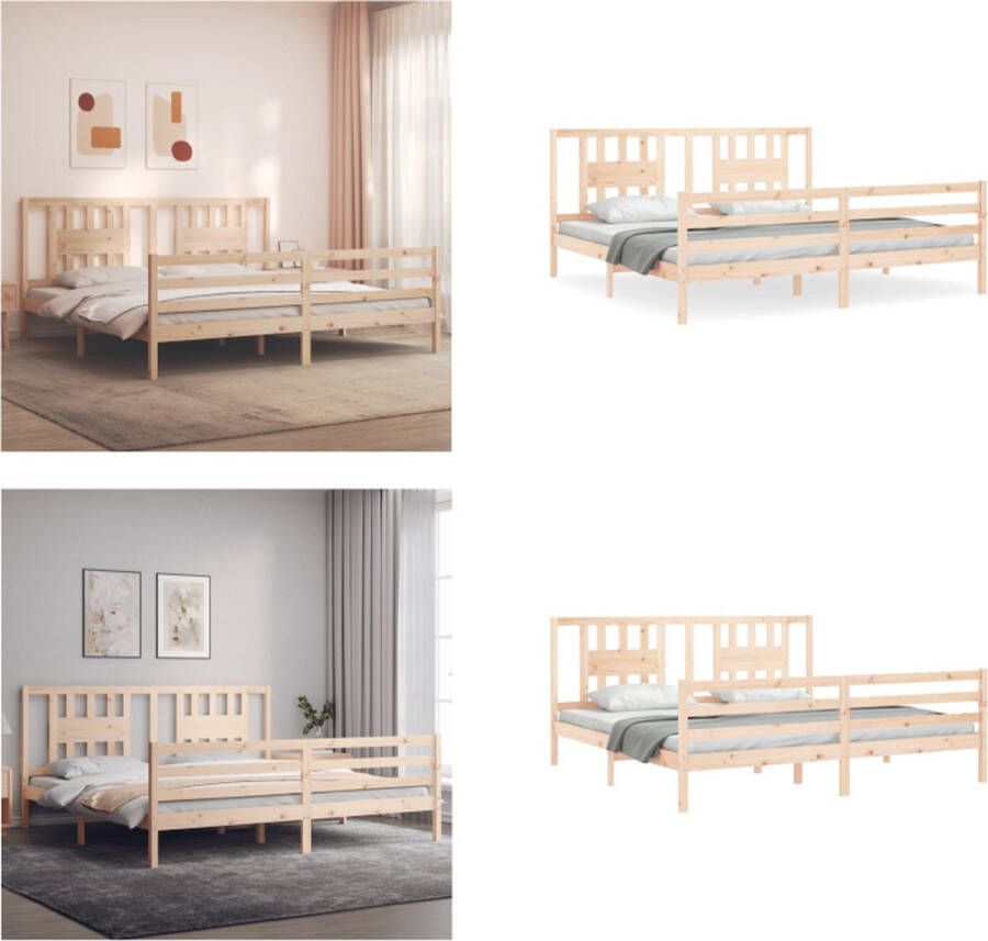 VidaXL Bedframe zonder matras massief grenenhout 200x200 cm Bedframe Bedframes Bed Tweepersoonsbed - Foto 12