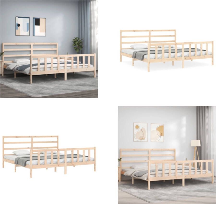 VidaXL Bedframe zonder matras massief grenenhout 200x200 cm Bedframe Bedframes Bed Tweepersoonsbed - Foto 19