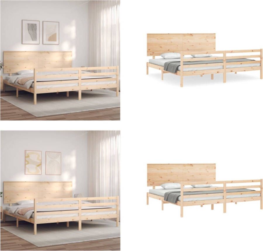 VidaXL Bedframe zonder matras massief grenenhout 200x200 cm Bedframe Bedframes Bed Tweepersoonsbed - Foto 14
