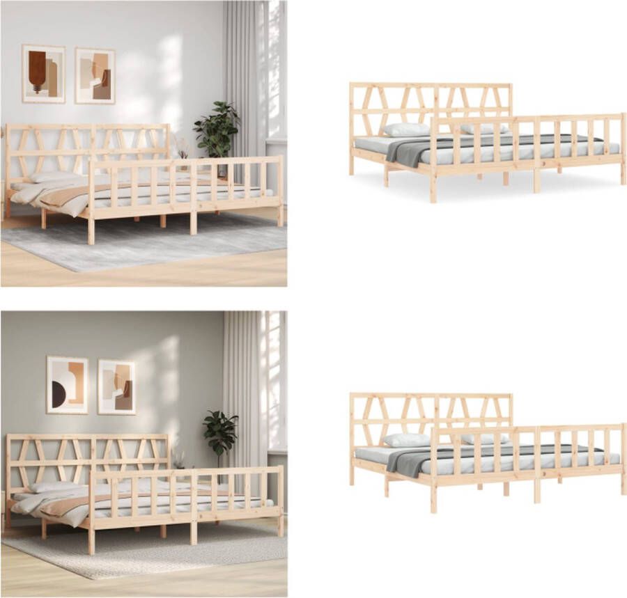 VidaXL Bedframe zonder matras massief grenenhout 200x200 cm Bedframe Bedframes Bed Tweepersoonsbed - Foto 10