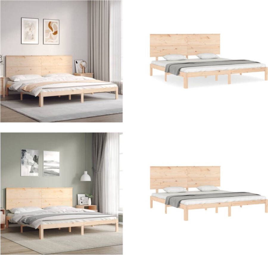 VidaXL Bedframe zonder matras massief grenenhout 200x200 cm Bedframe Bedframes Bed Tweepersoonsbed - Foto 15