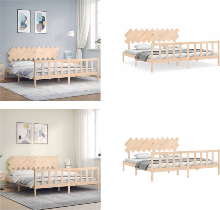 VidaXL Bedframe zonder matras massief grenenhout 200x200 cm Bedframe Bedframes Bed Tweepersoonsbed