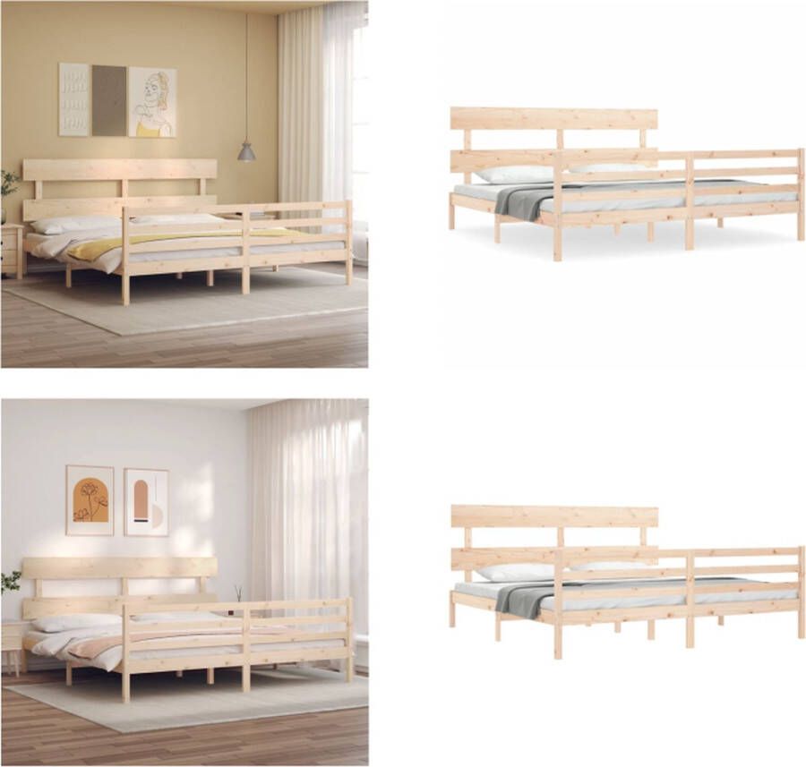VidaXL Bedframe zonder matras massief grenenhout 200x200 cm Bedframe Bedframes Bed Tweepersoonsbed - Foto 16