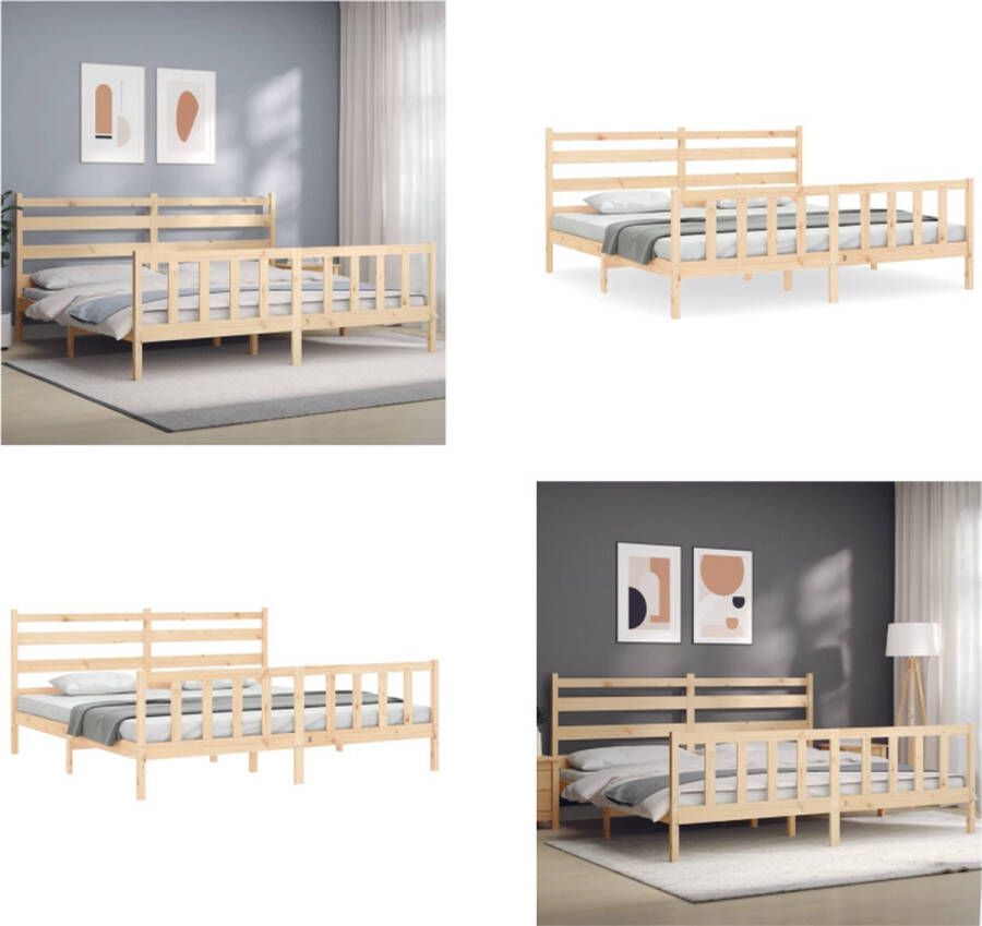 VidaXL Bedframe zonder matras massief grenenhout 200x200 cm Bedframe Bedframes Bed Tweepersoonsbed - Foto 20