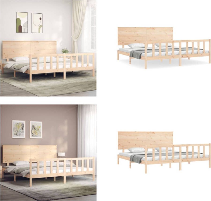 VidaXL Bedframe zonder matras massief grenenhout 200x200 cm Bedframe Bedframes Bed Tweepersoonsbed - Foto 17
