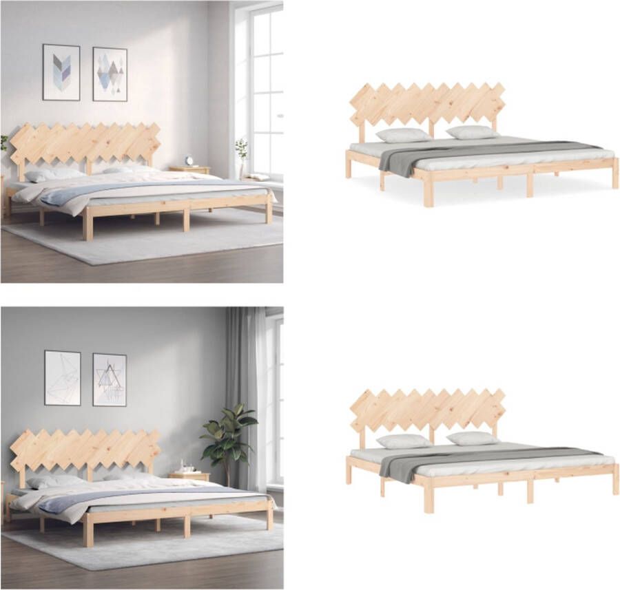 VidaXL Bedframe zonder matras massief grenenhout 200x200 cm Bedframe Bedframes Bed Tweepersoonsbed - Foto 18