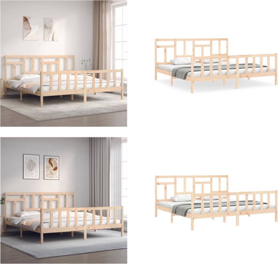 VidaXL Bedframe zonder matras massief grenenhout 200x200 cm Bedframe Bedframes Bed Tweepersoonsbed - Foto 13