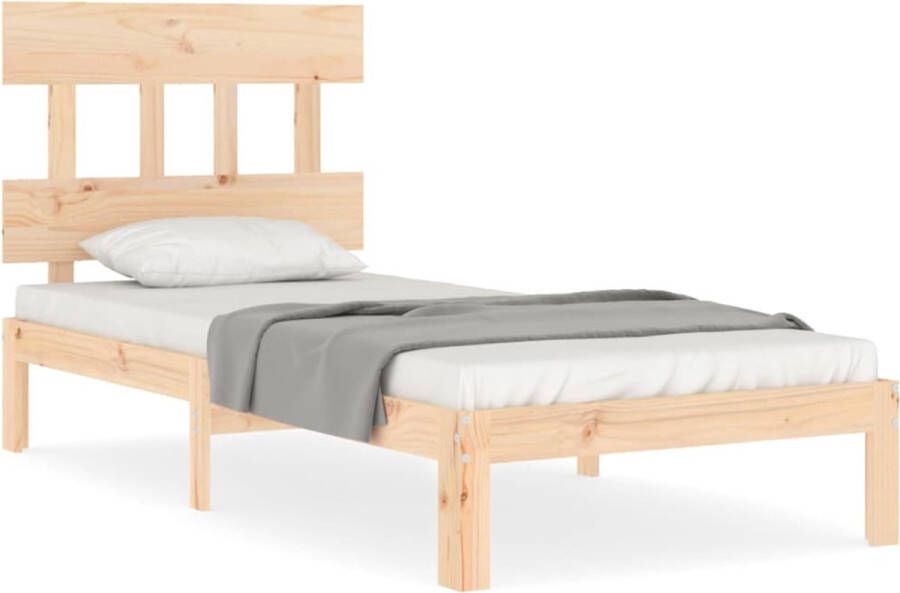 VidaXL -Bedframe-met-hoofdbord-massief-hout-2FT6-Small-Single - Foto 5