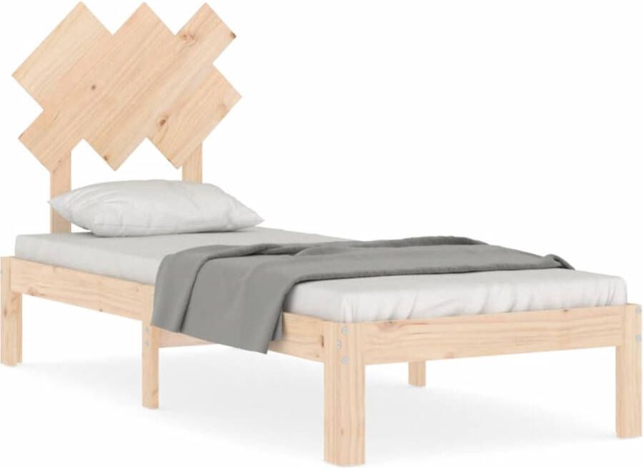 VidaXL -Bedframe-met-hoofdbord-massief-hout-2FT6-Small-Single - Foto 3