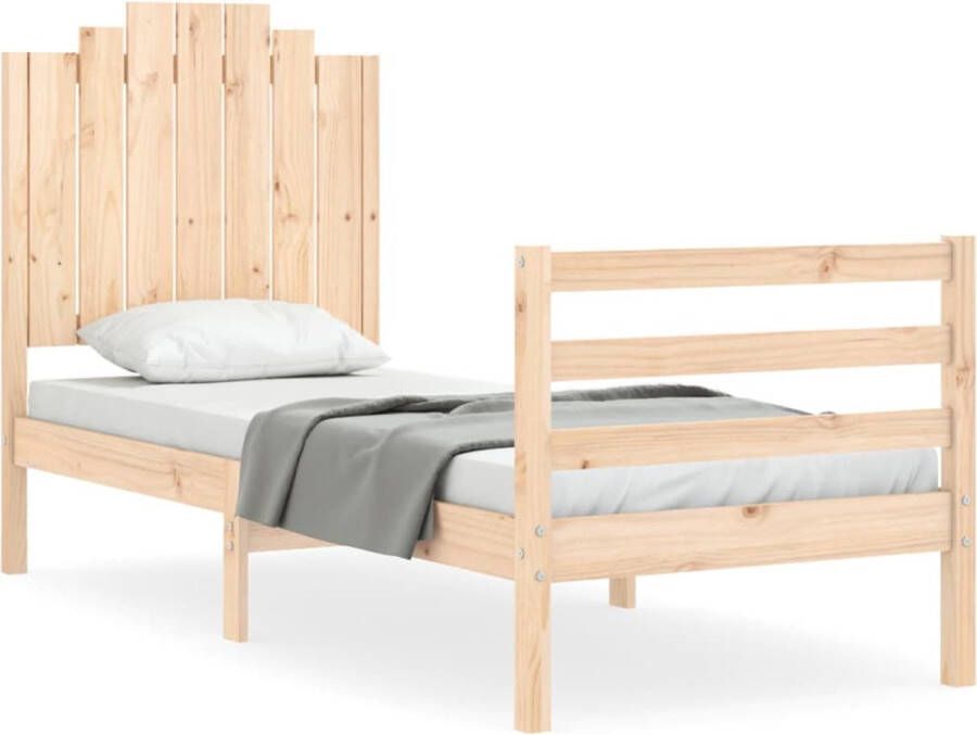 VidaXL -Bedframe-met-hoofdbord-massief-hout-2FT6-Small-Single - Foto 5