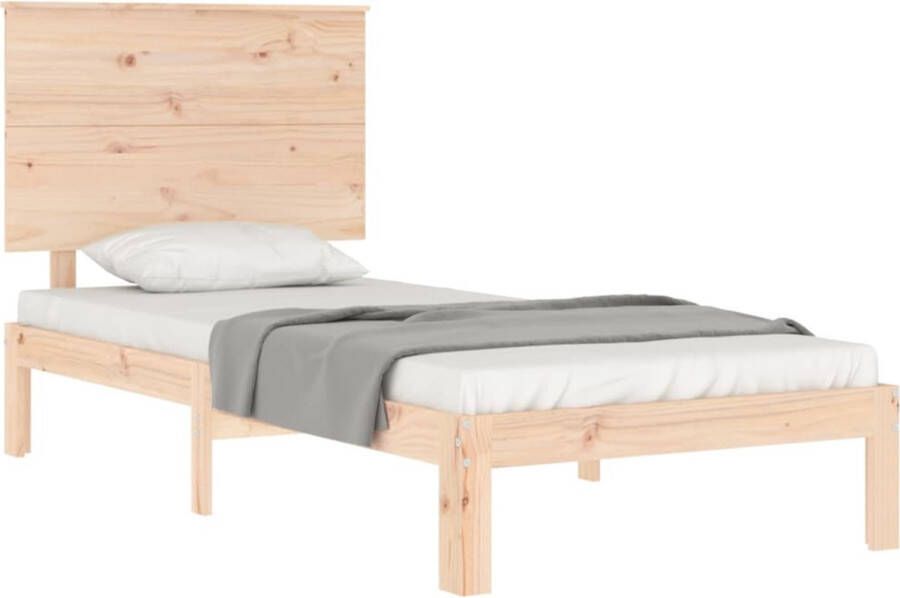 VidaXL -Bedframe-met-hoofdbord-massief-hout-2FT6-Small-Single - Foto 2