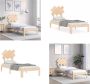 VidaXL Bedframe met hoofdbord massief hout 2FT6 Small Single Bedframe Bedframes Bed Eenpersoonsbed - Thumbnail 2