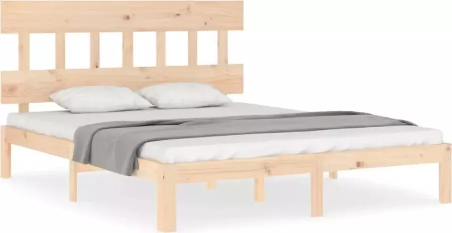 VidaXL -Bedframe-met-hoofdbord-massief-hout-5-FT-King-Size - Foto 19