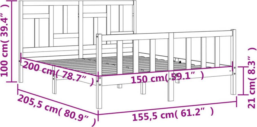 VidaXL -Bedframe-met-hoofdbord-massief-hout-5-FT-King-Size - Foto 20