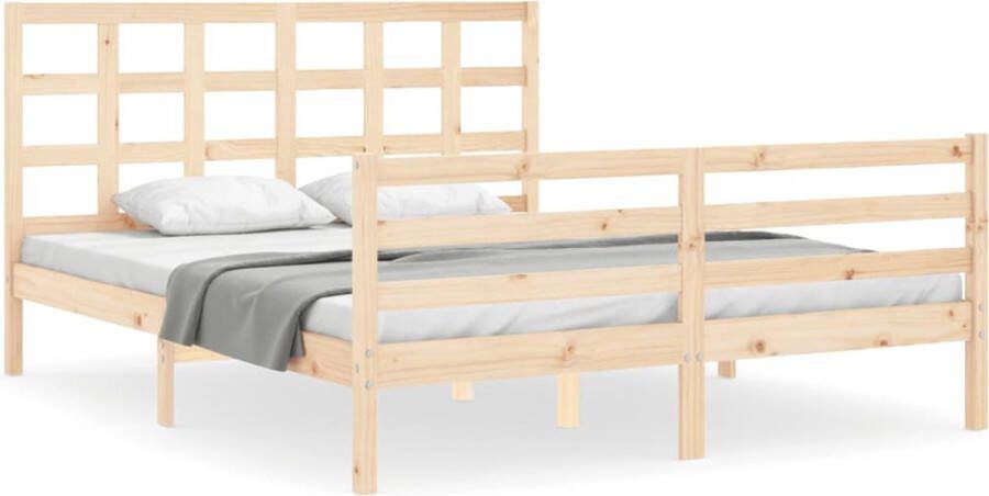 VidaXL -Bedframe-met-hoofdbord-massief-hout-5-FT-King-Size - Foto 6