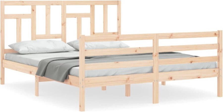 VidaXL -Bedframe-met-hoofdbord-massief-hout-5-FT-King-Size - Foto 5