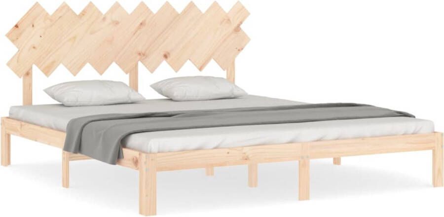 VidaXL -Bedframe-met-hoofdbord-massief-hout-6FT-Super-King - Foto 2