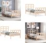 VidaXL Bedframe met hoofdbord massief hout 90x190 cm Bedframe Bedframes Bed Eenpersoonsbed - Thumbnail 1