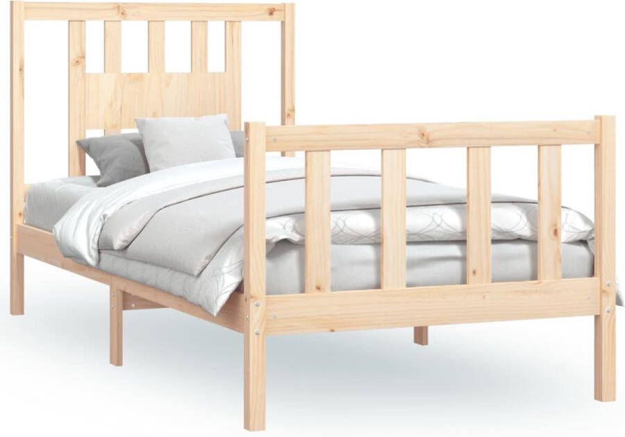 VidaXL -Bedframe-met-hoofdbord-massief-hout-90x200-cm - Foto 2